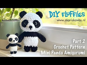 Learn how to crochet a cute Panda bear Amigurumi easy pattern for beginners - Part 2