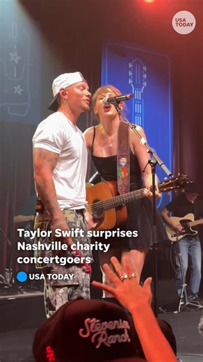 21K views · 271 reactions | Taylor Swift got back to her roots and performed at a small venue in Nashville. She dedicated an acoustic version of "Shake It Off" to "the tight ends" at the charity event benefiting Tight End University, an NFL training camp that her bf Travis Kelce is heavily involved with. | Florida Today | Facebook