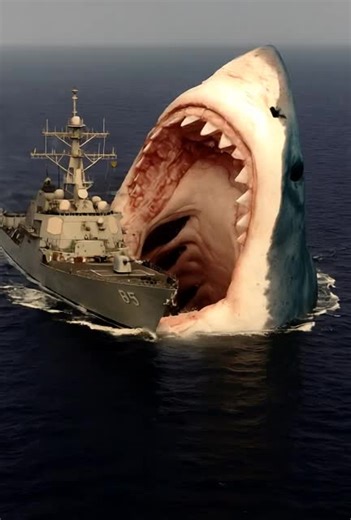 Navy Destroyer vs. Megalodon: Epic Ocean Battle