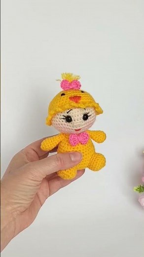 💛🧡Small baby doll Chicken crochet // Маленький пупс Цыпленок крючком🧡💛