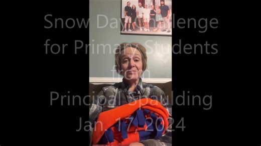[Snow Day Challenge for Primary students] Primary students and families, Principal Spaulding has a special message and reading challenge for you today, Wednesday, January 17, 2024. We encourage you to listen to the message and participate in this fun challenge! #ProudToBeAnEddie | Edwardsburg Public Schools
