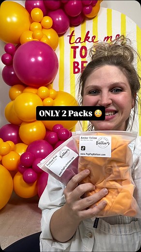 6.6K views · 526 reactions | Comment “link” for a DM to our balloon packs! . Built this entire garland with ONLY 2 packs  If you’re a balloon artist, decorator, or DIY party mama… these multi-size color packs will change your life. No more guessing sizes. No more leftover balloons. Just the exact colors + sizes you need. Shop Fuchsia Pink + Amber Yellow on PopPopBalloon.com — link in bio  #balloongarland #balloonsupplies #balloons #diypartydecor | Pop Pop Balloon | Facebook
