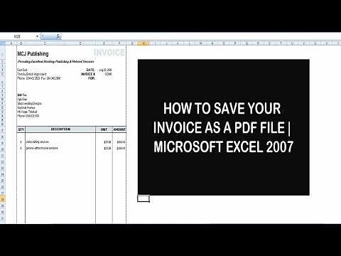 How To Save Your Invoice As A PDF File | Microsoft Excel 2007