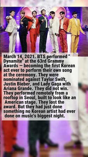 What Happened When BTS Performed at the Grammys for the First Time