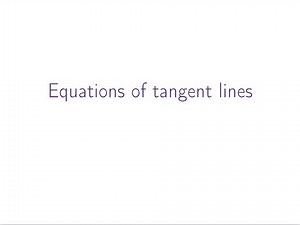 Equation of a tangent line