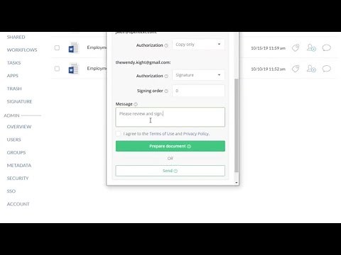 Send a Document for Electronic Signature | OpenText Core Share