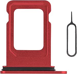 for iPhone 12 Red SIM Card Tray Holder Replacement Single SIM Version for iPhone12 Card Slot with Waterproof Rubber Ring Repair Fix Kit Card Removal Tool for A2172 A2402 A2403 A2404
