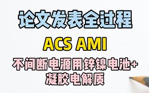 【1级论文发表全过程自学参考 ACS Applied Materials & Interfaces】不间断电源（UPS）用锌镍电池 凝胶电解质