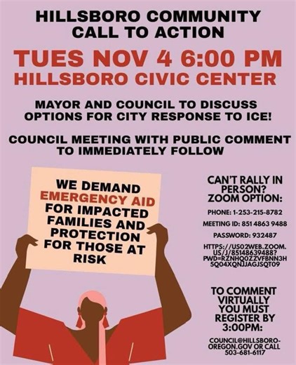 #ICE Meeting At Hillsboro City Hall Tuesday Night To Discuss Growing Crisis