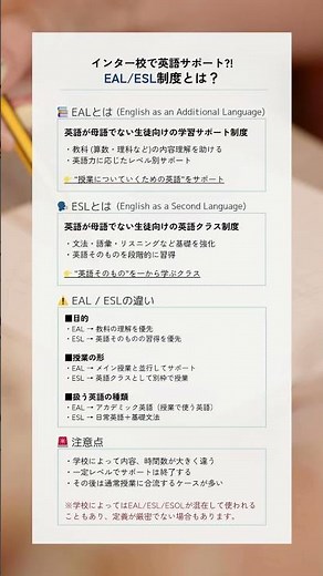 インター校で英語サポート?! EAL/ESL制度とは？