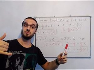 Linear function. Implicit and explicit forms of the formula.