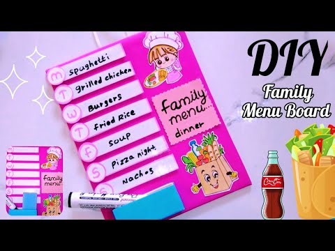 How to make paper family menu Board | DIY menu board | meal plan ideas| DIY crafts| Menu board