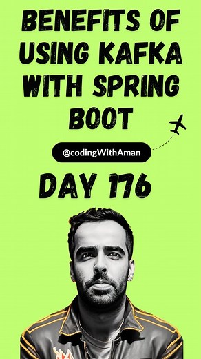 Aman Sahni on Instagram: "Benefits of using Kafka with spring boot. #springboot #programming #coding #codinglife #javadevelopers #javadeveloper #kafka #softwaredeveloper #webdevelopers #webdevelopment"