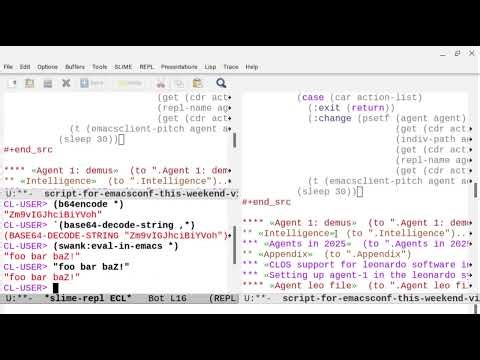 EmacsConf 2025: Common Lisp images communicating like-a-human through shared Emacs slime and eev