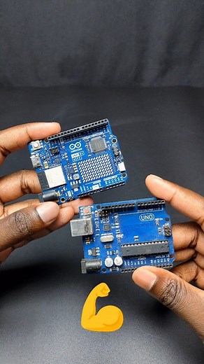 EDISON SCIENCE CORNER on Instagram: "Arduino UNO R4 Wifi in 30 Seconds This is the new arduino uno R4 . Which got the same form factor of arduino uno R3 but much more features. The R4 comes with a powerful renesas RA4M1 32 bit Arm Cortex processor. It also has an esp32 s3 mini for bluetooth and wifi. It has a USB type C and qwiic interface. The R4 has a magical 12*8 led matrix.we can use this matrix to display animations and characters. All pins are marked perfectly and same as R3. on the backsi