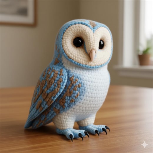 Crochet Realistic Barn Owl Amigurumi Pattern ,blue& White Crochet Owl PDF Plush Toy , Home Decor,diy Animal Gift Idea,handmade Stuffed Bird - Etsy Australia