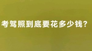考个驾照到底要花多少钱？