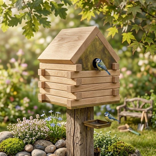 DIY Log Cabin Birdhouse Plans PDF | Large Bird Box Woodworking Blueprint | Fancy Birdhouse Plans to Build - Etsy