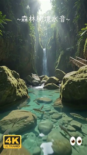 🌿 森林秘境水音2｜流水聲、鳥叫、蟲鳴、頌缽與放鬆音樂｜4K自然音景