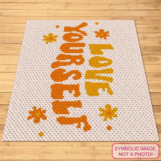 Positive Crochet - C2C Crochet Graphgan Pattern, Crochet Afghan Pattern for Teens - Etsy