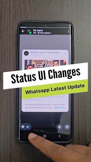 Whatsapp Status UI Changes | New views tab, Facebook & Instagram Sharing shortcuts