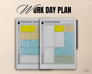 Work Day Planner for Remarkable Paper Pro Template Work Day Schedule Organizer for Remarkable Pro Tracker Work Day Checklist Management Rmpp - Etsy