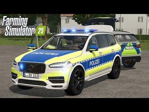 FS25 - Volvo XC90 POLIZEI - POLICE NEW CAR MOD for Farming Simulator 2025 ROLEPLAY
