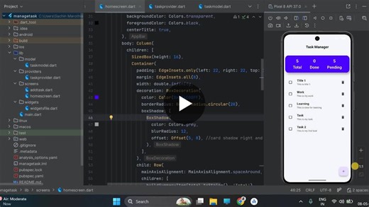 Flutter Task Manager with Provider State Management | Sachin Marothia posted on the topic | LinkedIn