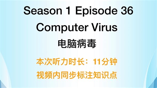 【宝藏英语听力】S01EP36 Computer Virus(电脑病毒)