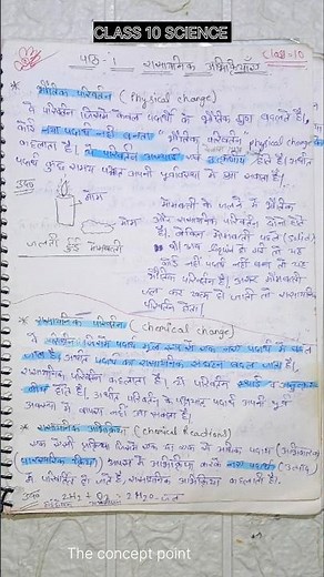 Class 10 Science Chapter 1🔥 Chemical Reactions & Equations #TheConceptPoint999#class10Science #cbse