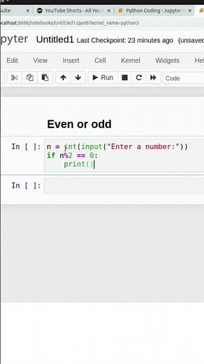 Python program to check whether a number is even or odd #shorts #python