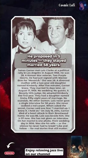 He proposed in 5 minutes — they stayed married 58 years #JamesGarner #love #devotion