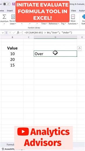 Master Excel's Evaluate Formula Tool! #shorts