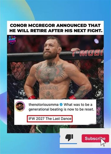 Conor McGregor Announces Retirement After Next Fight!#conormcgregor #shorts