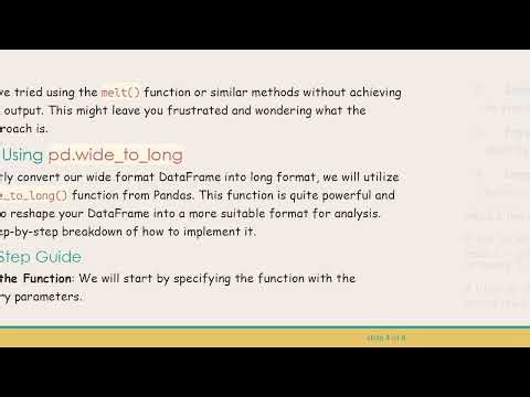 Mastering the Pandas melt Function: Transforming Data from Wide to Long Format