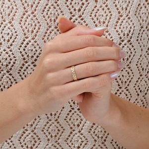 14K Solid Gold Braided Ring, Woven Band, Classic Unisex Gold Wedding Ring - Etsy