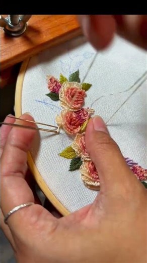 🌸 Beautiful Rose Embroidery Tutorial | Easy Hand Embroidery for Beginners 🌸