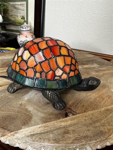 Stained Glass Turtle Lamp With Warm Ambient Glow – Mosaic Shell Night Light Accent Lamp - Etsy