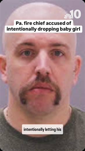 Falls Township Fire Chief Brian Salt was arrested, charged and suspended after he allegedly dropped his 3-month-old daughter to the ground and fractured her skull while she was crying. | NBC10 Philadelphia