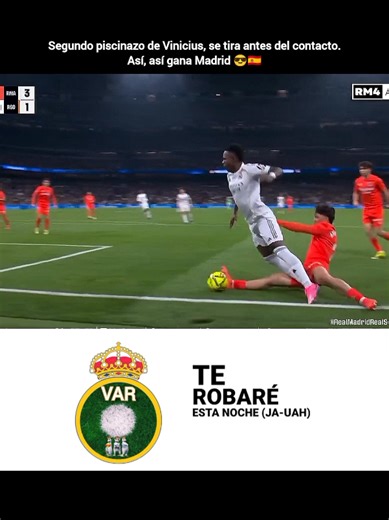 Segundo penal para el Real Madrid vs Real Sociedad, segundo piscinzo de Vinicius 🏊🏿‍♂️🇪🇸 Así, así gana Madrid, ya ni disimulan los penalty a favor del Madrid, que si el árbitro se equivocó o no lo vio es entendible, pero que el VAR no intervenga para no perjudicar al Madrid es una vergüenz4. #vinicius #penalty #goals #penal #realsociedad Vinicius doblete hoy Goles de Vinicius hoy Vinicius goals today Penalty a favor del real madrid Te robaré esta noche real madrid Real Madrid vs Real Socieda