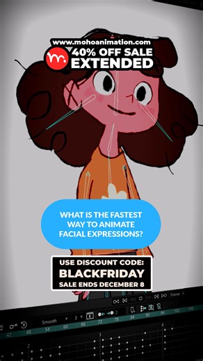 Moho Animation Software on Instagram: "Offer extended! Moho is 40% off with the discount code BLACKFRIDAY. Get the most powerful and easy-to-use 2D rigging tools, natural brushes, a simple interface, export to Blender and game engines, support from an entire community, scripts to adapt Moho to your workflow, and so much more! Offer ends December 6. Character by @macagil #mohoanimation #animation #2danimation #artist #gamedev #blender #rigging #motiongraphics #motiondesign #2drigging #traditional