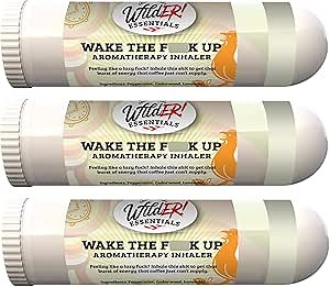 Wilder Essentials 3 Pack of Wake The f Up Aromatherapy Nasal Inhalers Made with Premium Grade Essential Oils to Help Keep You Awake and Energized