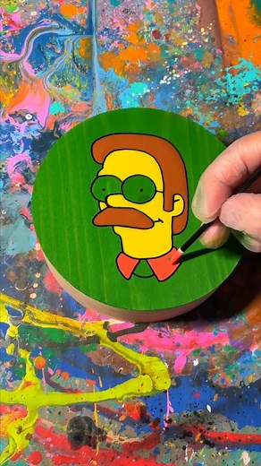 1M views · 10K reactions | Ned Flanders #satisfying #asmr #art #simpsons | Art Painting | Facebook