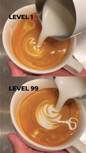 Latte Art Swan: Level 1 VS Level 99 #shorts #latteart #tutorial
