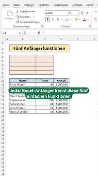 Fünf Excel-Funktionen, die jeder Anfänger sofort kennen muss🥸📊 #excel