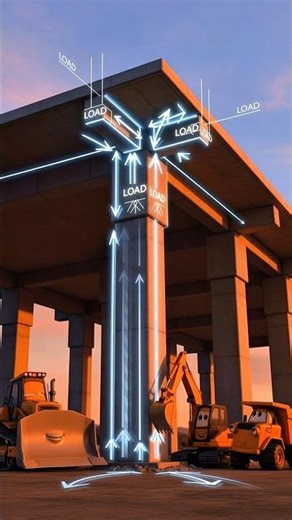 Column and Beam Explained #construction #cartoon #beam