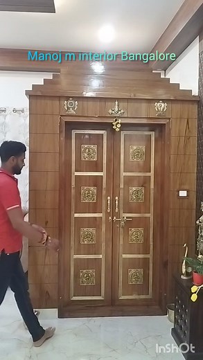 817K views · 10K reactions | 2024#Bangalore# puja room design# luxury puja room# interior#how to make a wooden Pooja room | Manoj M Interio R | Facebook