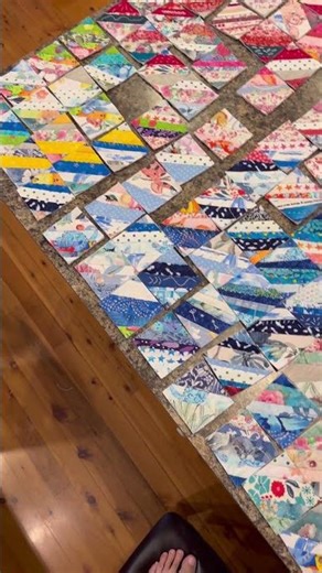 283/400 3” string block squares for scrappy quilt.