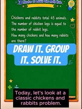 Solve a Grade 8 Math Puzzle with Pictures | Chicken and Rabbit Problem