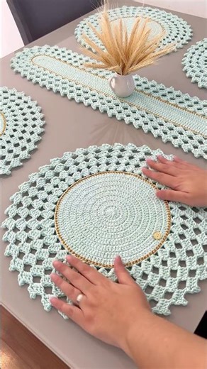 Click on the title above 👆🏻 Crochet placemat step by step Crochet table runner step by step